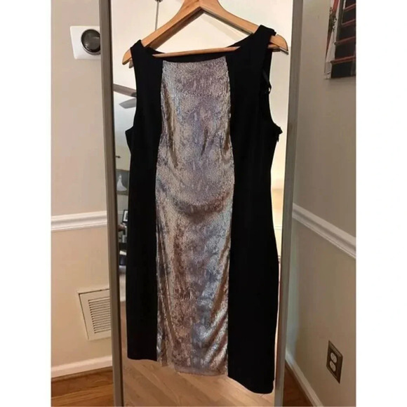 NEW WITH TAGS SAKS fifth Avenue Black LabelSequins Cocktail Shift Dress Size 12 - Picture 3 of 9